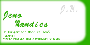 jeno mandics business card