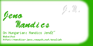 jeno mandics business card